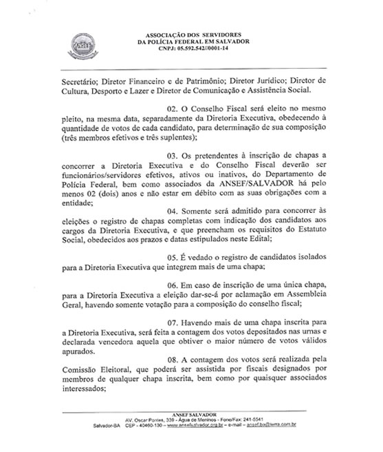 Imagem da notícia Edital Comissão Eleitoral - parte 2